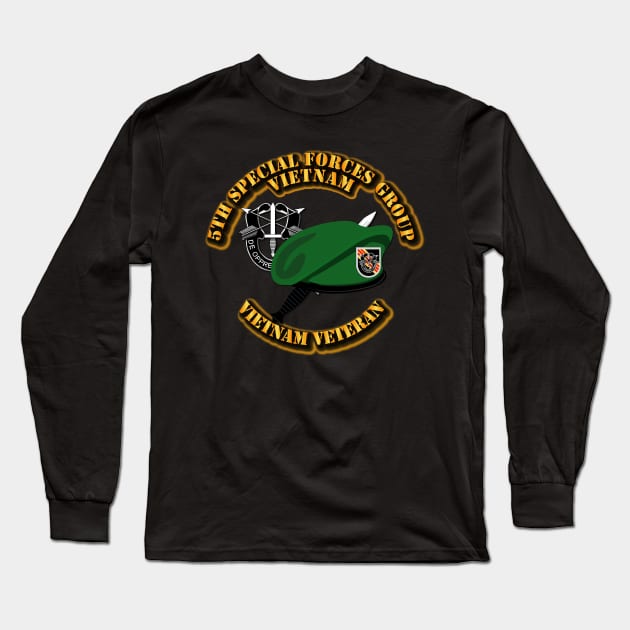 SOF - 5th SFG VN - Beret Dagger DUI - V2 Long Sleeve T-Shirt by twix123844